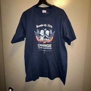 OBAMA BIDEN 2008 Campaign Shirt Bayside Heavy Weight Dark Blue